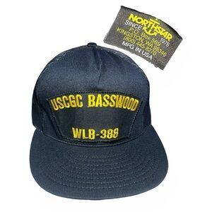 Vtg US Coast Guard Basswood WLB-388 SnapBack Hat